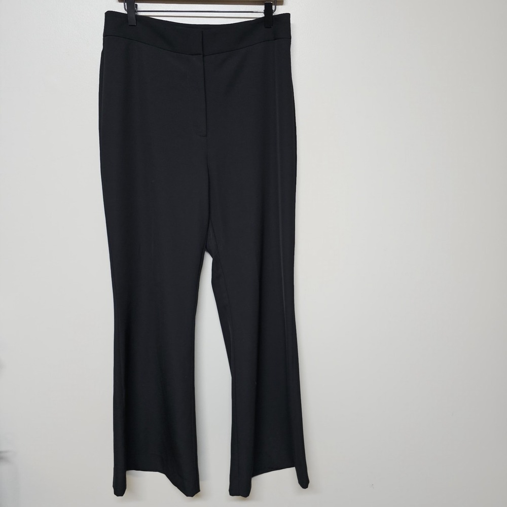 Tuckernuck Black Wide Flare Leg Pants Women's Size L High Rise‎ Career Academia